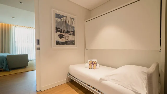 Minimalist studio with bunk bed